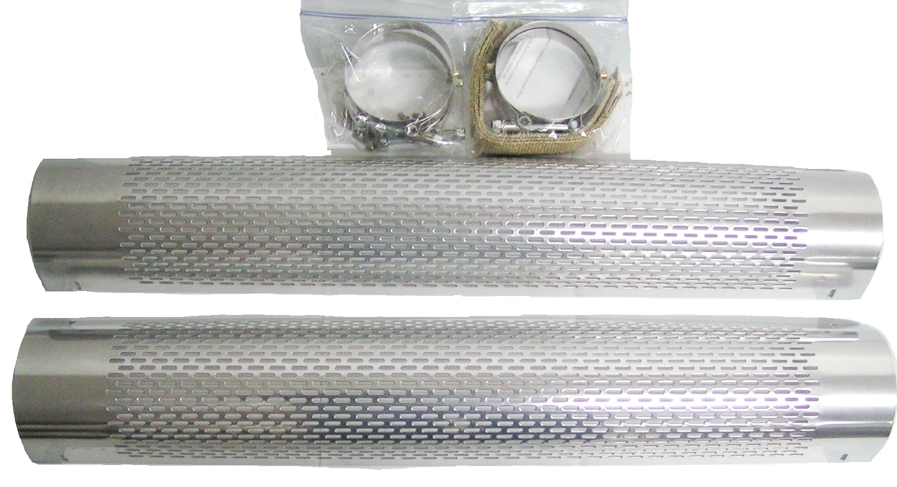 Heat shields for side pipes chrome SET OF 2